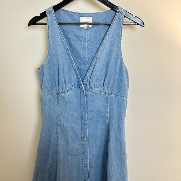 REFORMATION Sebastien Denim Midi Dress in Savannah Size US 8 - Picture 4 of 13